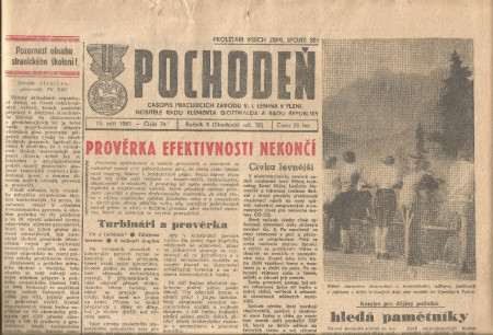 POCHODEŇ - noviny ŠKODA ZVIL Plzeň - 15. září 1961